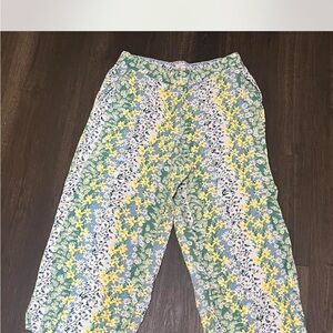 LOFT Green and Blue Floral Pants